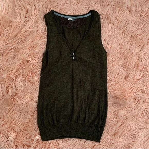 Talula Tops - Aritzia Talula Olive Green Cotton Vest